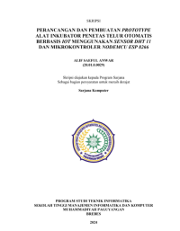 PERANCANGAN DAN PEMBUATAN PROTOTYPE ALAT INKUBATOR PENETAS TELUR OTOMATIS BERBASIS IOT MENGGUNAKAN SENSOR DHT11 DAN MIKROKONTROLER NODEMCU ESP8266