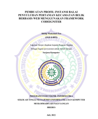 PEMBUATAN PROFIL INSTANSI BALAI PENYULUHAN PERTANIAN KECAMATAN BELIK BERBASIS WEB MENGGUNAKAN FRAMEWORK CODEIGNITER