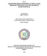 SISTEM INFORMASI PENERIMAAN SISWA BARU BERBASIS WEB DI MTs SALAFIYAH KREYO RANDUDONGKAL