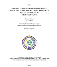 ANALISIS PERBANDINGAN METODE FUZZYVIKOR DAN FUZZY-MOORA UNTUK PEMILIHAN SISTEM INFORMASI DI SOUDAGAR CAFFE