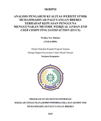 ANALISIS PENGARUH KUALITAS WEBSITE STMIK MUHAMMADIYAH PAGUYANGAN BREBES TERHADAP KEPUASAN PENGGUNA MENGGUNAKAN METODE WEBQUAL 4.0 DAN END USER COMPUTING SATISFACTION (EUCS)
