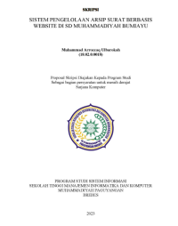 SISTEM PENGELOLAAN ARSIP SURAT BERBASIS WEBSITE DI SD MUHAMMADIYAH BUMIAYU