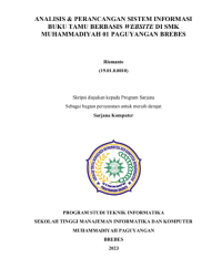 ANALISIS & PERANCANGAN SISTEM INFORMASI BUKU TAMU BERBASIS WEBSITE DI SMK MUHAMMADIYAH 01 PAGUYANGAN BREBES
