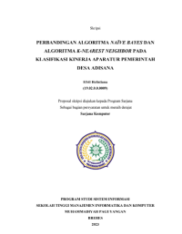 Image of Perbandingan Algoritma Naive Bayes Dan Algoritma K-Nearest Neighbor Pada Klasifikasi Kinerja Aparatur Pemerintah Desa Adisana