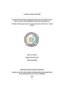 Aplikasi Stok Barang Berbasis Website Unit Sarana dan Prasarana RSU Muhammadiyah Siti Aminah Bumiayu