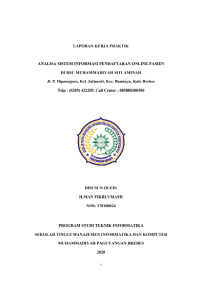 Analisis Sistem Informasi Pendaftaran Online Pasien di RSU Muhammadiyah Siti Aminah