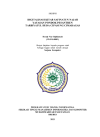 Digitalisasi Kitab Safinatun Najah Yayasan Pondok Pesantren Tarbiyatul Huda Cipasung Cimaragas