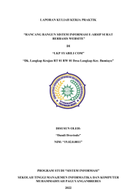 Rancang Bangun Sistem Informasi E-Arsip Surat Berbasis Website di LKP Syabilli Computer