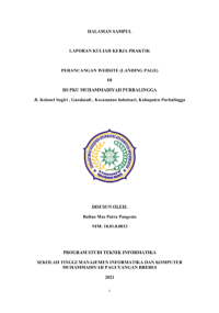 Perancangan Website (Landing Page) di RS PKU Mihammadiyah Purbalingga